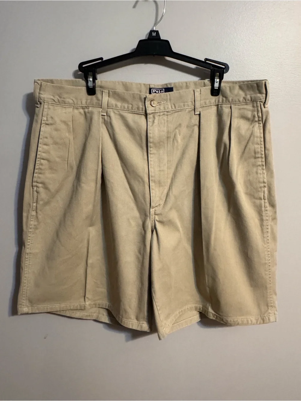 Vintage Polo Ralph Lauren USA Made Pleated Khaki Chino Shorts Size 38